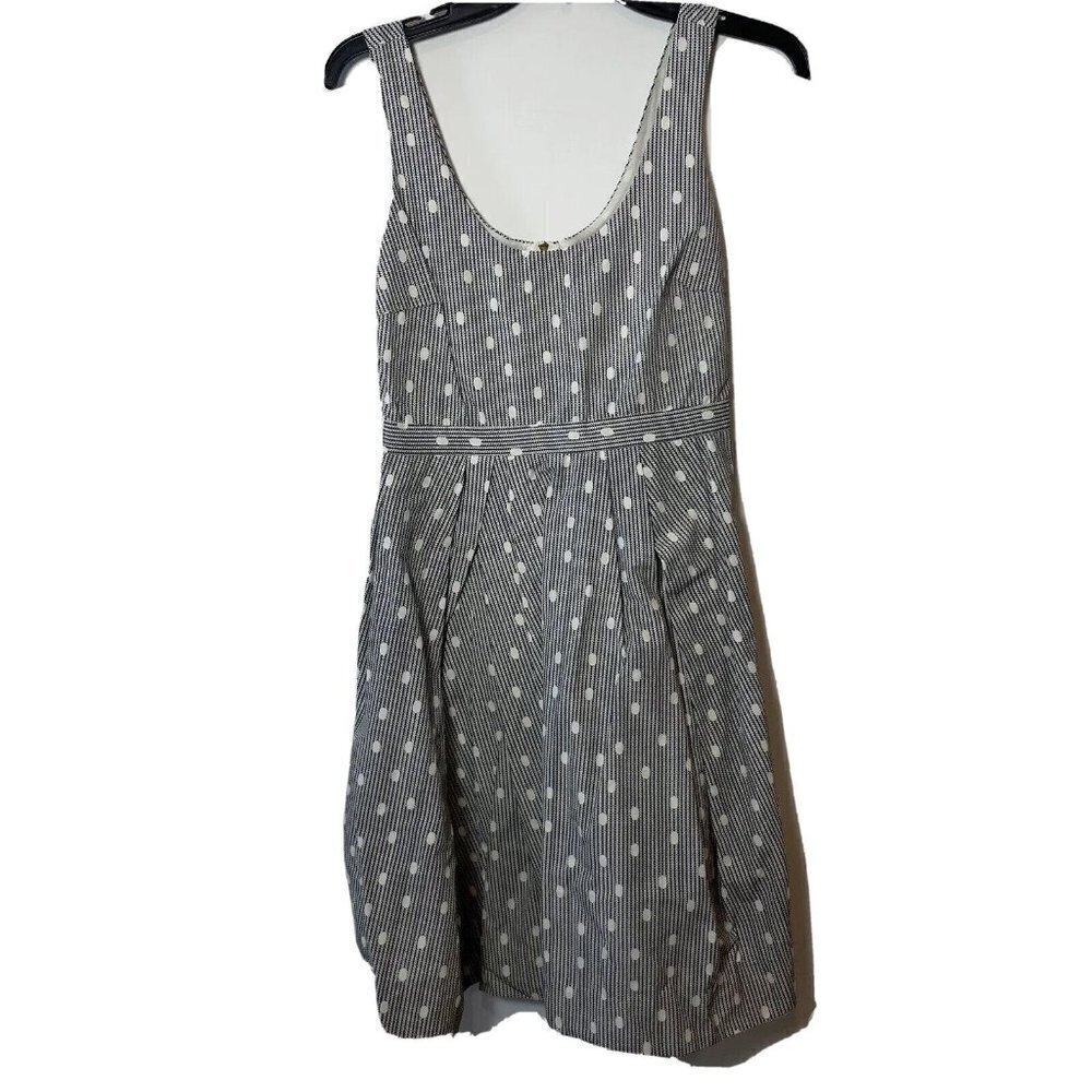 Bruuns Bazaar Women‎ Sleeveless A-Line Dress Black White 34 Scoop Neck Polka Dot